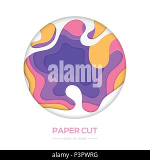 Multicolored abstract layout - vector paper cut banner Stock Vector