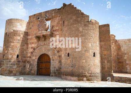 Main entrance gate of Aqaba Fortress, Mamluk Castle or Aqaba Fort located in Aqaba city, Jordan Stock Photo