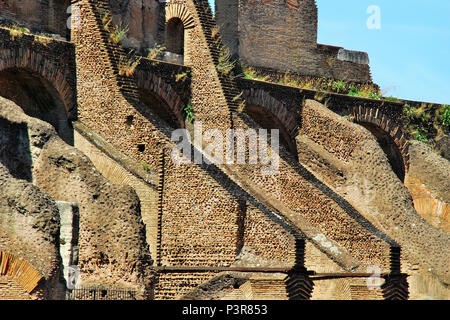 Inner view of the Colosseum, is an elliptical amphitheatre in the centre of the city of Rome, Italy, Europe Stock Photo