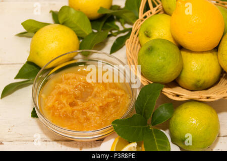 sweet lemon jam from the organic garden Stock Photo