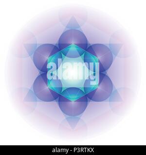 Mandala based on Metatron's cube - sacred geometry figure. Vector illustration. Stock Vector
