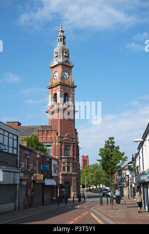 Beechams clock tower a grade II listed building in the town of st.helens, lancashire, merseyside, england, britain, uk. Stock Photo