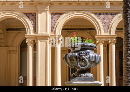 Detail of Palm Tree Patio (Patio de las Palmeras) at Casa Rosada Presidential Palace - Buenos Aires, Argentina Stock Photo