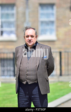 Alex Salmond, former SNP MP for Gordon (until 2017) on College Green, Westminster Stock Photo