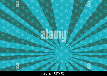 pop art blue star background Stock Vector