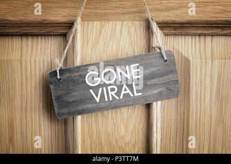 Gone viral sign on office door concept for internet marketing and social networking Stock Photo