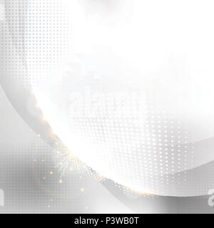 Elegant circles white with halftone abstract white background. Vector illustration Stock Vector