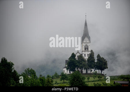 Church of the Sacred Heart in the village of Dreznica near Kobarid Slovenia Stock Photo