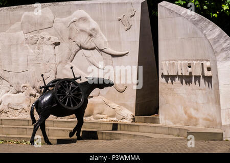 The Animals in War Memorial, Park Lane, London, England, U.K. Stock Photo