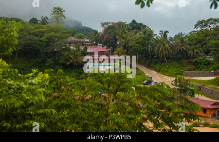 Beautiful view of Kuala Tahan, a Malaysian village located at the confluence of the Tahan and Tembeling Rivers and gateway to Taman Negara National Pa Stock Photo