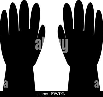 Working gloves icon black color vector I flat style simple image Stock Vector