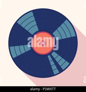 retro vinil long shadow Stock Vector