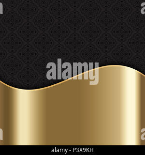Elegant stylish background with gold texture and Damask pattern Stock Photo