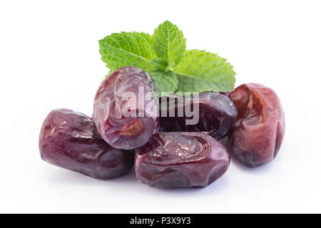 Ripe Dates Fruit Isolated on White. Stock Photo