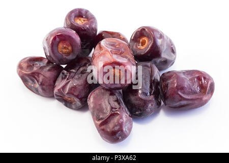 Ripe Dates Fruit Isolated on White. Stock Photo