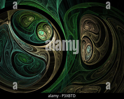 Green abstract fractal Stock Photo