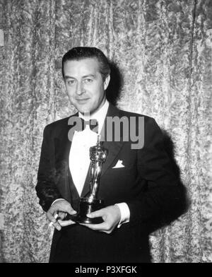 Description: 18th Academy Awards (1946). Ray Milland, best actor for 'The Lost Weekend'.  Year: 1946.  Stars: RAY MILLAND. Stock Photo