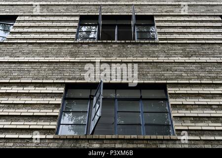 Apartment building with brick lines in Denver Stock Photo