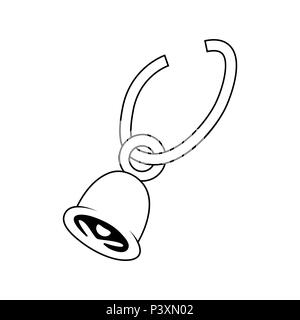 Cow bell outline simple vector design isolated on white Stock Vector