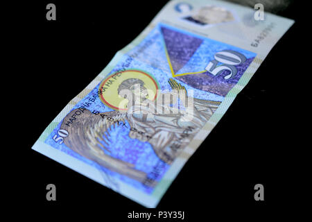 image of a denar macedonian curency , banknote Stock Photo