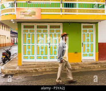 the colorful picturesque town of Jardin in Colombia Stock Photo
