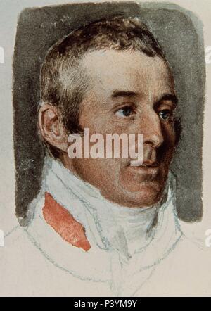 BOCETO PARA EL RETRATO DE ARTHUR WELLESLEY DUQUE DE WELLINGTON (1769/1852) - 1810. Author: Thomas Heaphy (1775-1835). Location: NATIONAL GALLERY, LONDON, ENGLAND. Stock Photo