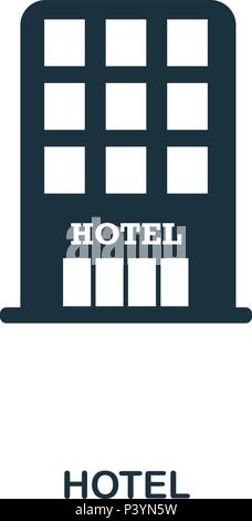 Hotel icon. Mobile app, printing, web site icon. Simple element sing. Monochrome Hotel icon illustration. Stock Vector
