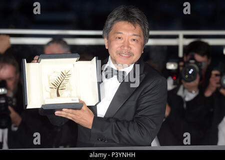 71st Cannes Film Festival 2018, Photocall film Palme D'Or Winners.  Pictured: Kore-Rda Hirokazu, Best Film  Featuring: Hirokazu Kore-eda Where: Cannes, France When: 19 May 2018 Credit: IPA/WENN.com  **Only available for publication in UK, USA, Germany, Austria, Switzerland** Stock Photo