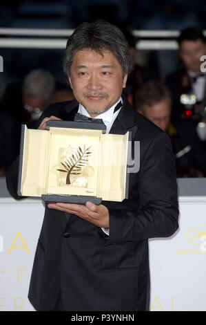 71st Cannes Film Festival 2018, Photocall film Palme D'Or Winners.  Pictured: Kore-Rda Hirokazu, Best Film  Featuring: Hirokazu Kore-eda Where: Cannes, France When: 19 May 2018 Credit: IPA/WENN.com  **Only available for publication in UK, USA, Germany, Austria, Switzerland** Stock Photo