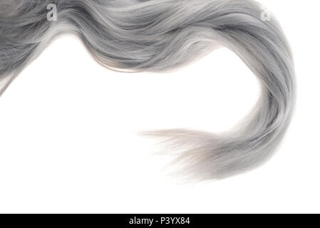 closeup piece of grey hair Stock Photo