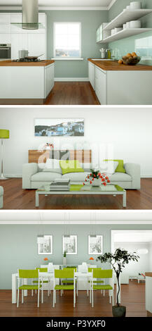 Render Of 3d Contemporary Living Room Interior And Modern Furniture 