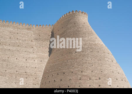 Historical walls of Ark fortress in Bukhara, Central Asia Stock Photo