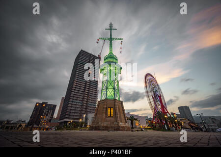 Ultra wide angle of lighthouse in Kobe, Japan Stock Photo