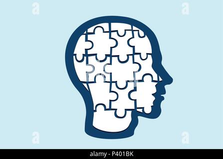 puzzle shaped head Stock Vector