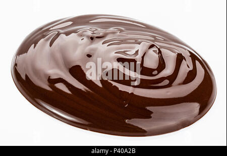 Melted chocolate. Isolated on white background Stock Photo
