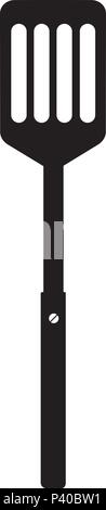 Kitchen spatula for cooking. Barbecue spatula. Black simple silhouette. BBQ or grill tools icon. Symbol Template Logo. Vector illustration flat design Stock Vector