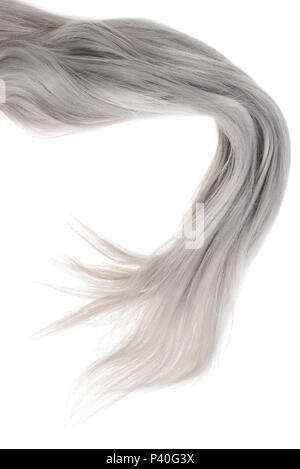 piece of long grey hair Stock Photo