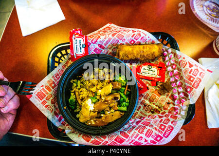 A modern drink dispenser with video touchscreen at a Jack in the Box restaurant in San Leandro California Stock Photo