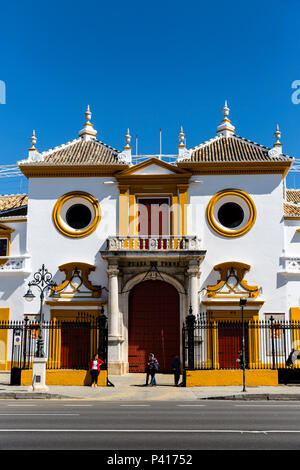 Entrance to the Seville Bullring, Plaza de Toros, Seville, Andalusia, Spain. Stock Photo
