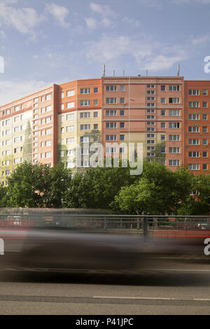 Berlin, Germany, prefabricated buildings in the Frankfurter Allee in Berlin-Friedrichsfelde Stock Photo