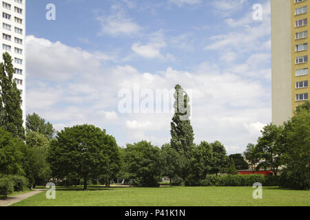 Berlin, Germany, Renovated prefabricated buildings in the Landsberger Allee in Berlin-Lichtenberg Stock Photo