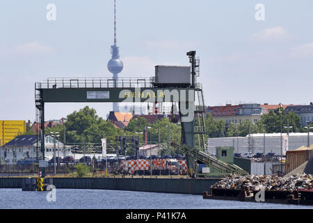 Berlin, Germany, BEHALA Westhafen and Fernsehturm in Berlin-Wedding Stock Photo