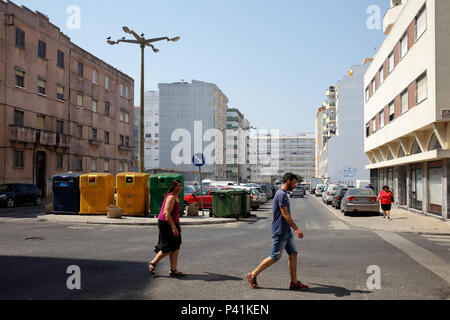 Caldas da Rainha, Portugal, passersby in the residential area in Caldas da Rainha Stock Photo