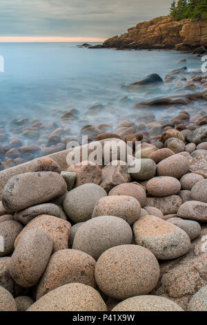 Round rocks, Boulder Beach, Acadia National Park, Maine Stock Photo - Alamy