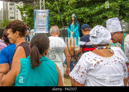 Festa de Iemanjá ou Procissão de Iemanjá 2018, em Santos, SP. Stock Photo