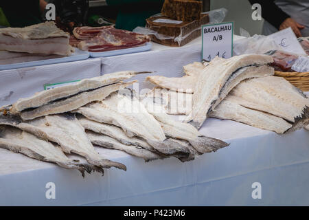 Quarteira, Portugal - May 2, 2018: Display Of Portuguese Cheeses On An 