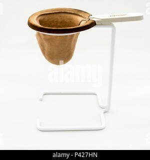 Coador de café de pano. Stock Photo