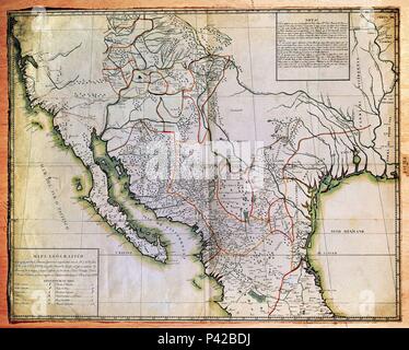 An 18th-century map of Mexico and Texas by Raynal and Bonne, created in ...