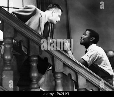 Original Film Title: BLACKBOARD JUNGLE.  English Title: BLACKBOARD JUNGLE, THE.  Film Director: RICHARD BROOKS.  Year: 1955.  Stars: GLENN FORD; SIDNEY POITIER. Credit: M.G.M. / Album Stock Photo