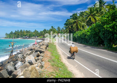 Main road, Midigama, Sri Lanka Stock Photo